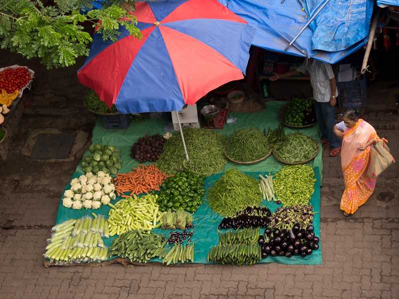 Vegetable stall at market