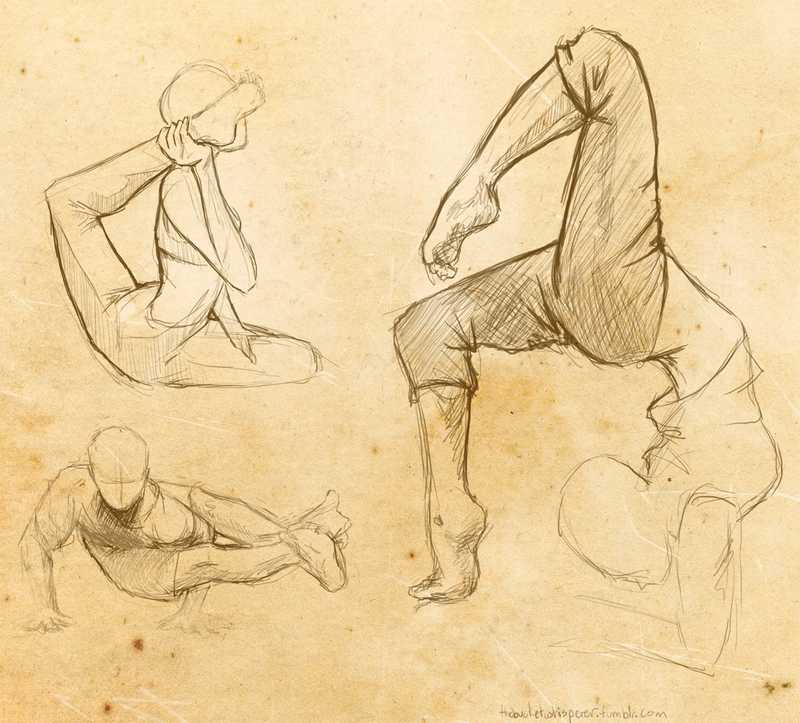 Sketches of people doing yoga poses